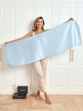 SilkSilky CA Pure Silk Scarf LightBlue 003