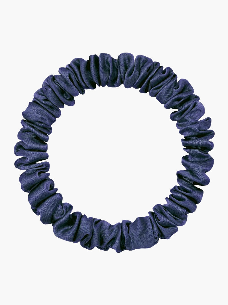 SilkSilky-CA 19Momme Pure Silk Scrunchie DarkBlue 004