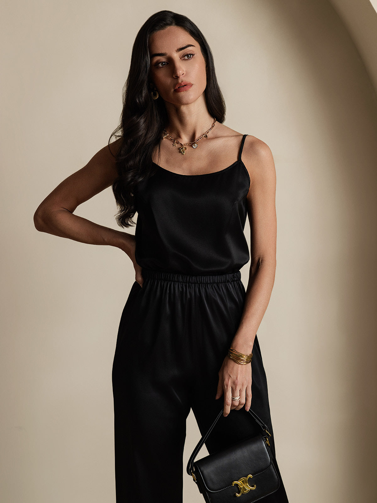 [Black] SilkSilky-CA 19Momme Silk Camisoles 003