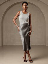 [Dark Gray] SilkSilky-CA Skirt 003