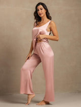 [Peach Skin] SilkSilky-CA 19Momme Machine-Washable Silk Sleeveless Scoop Neck Women's Pajamas 003