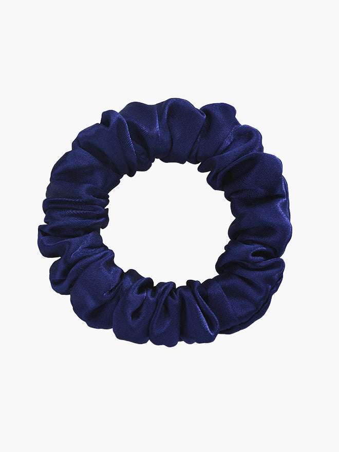 SilkSilky-CA 19Momme Pure Silk Scrunchie DarkBlue 004