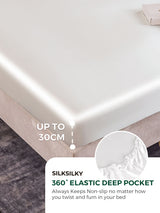[White] SilkSilky-CA 19Momme Bedding Set 004