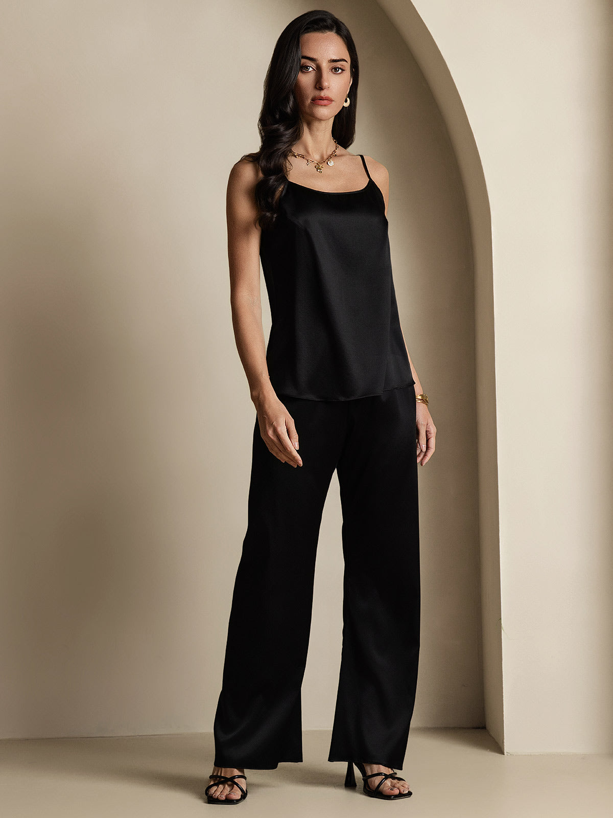 [Black] SilkSilky-CA 19Momme Silk Camisoles 007