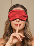 SilkSilky-CA 19Momme Pure Silk Eye Mask DarkRed 001