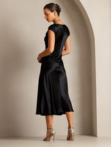 [Black] SilkSilky-CA Cap Sleeve Dress 002
