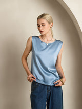 [Grayish Blue] SilkSilky-CA Sleeveless Round Neck Camisole 003
