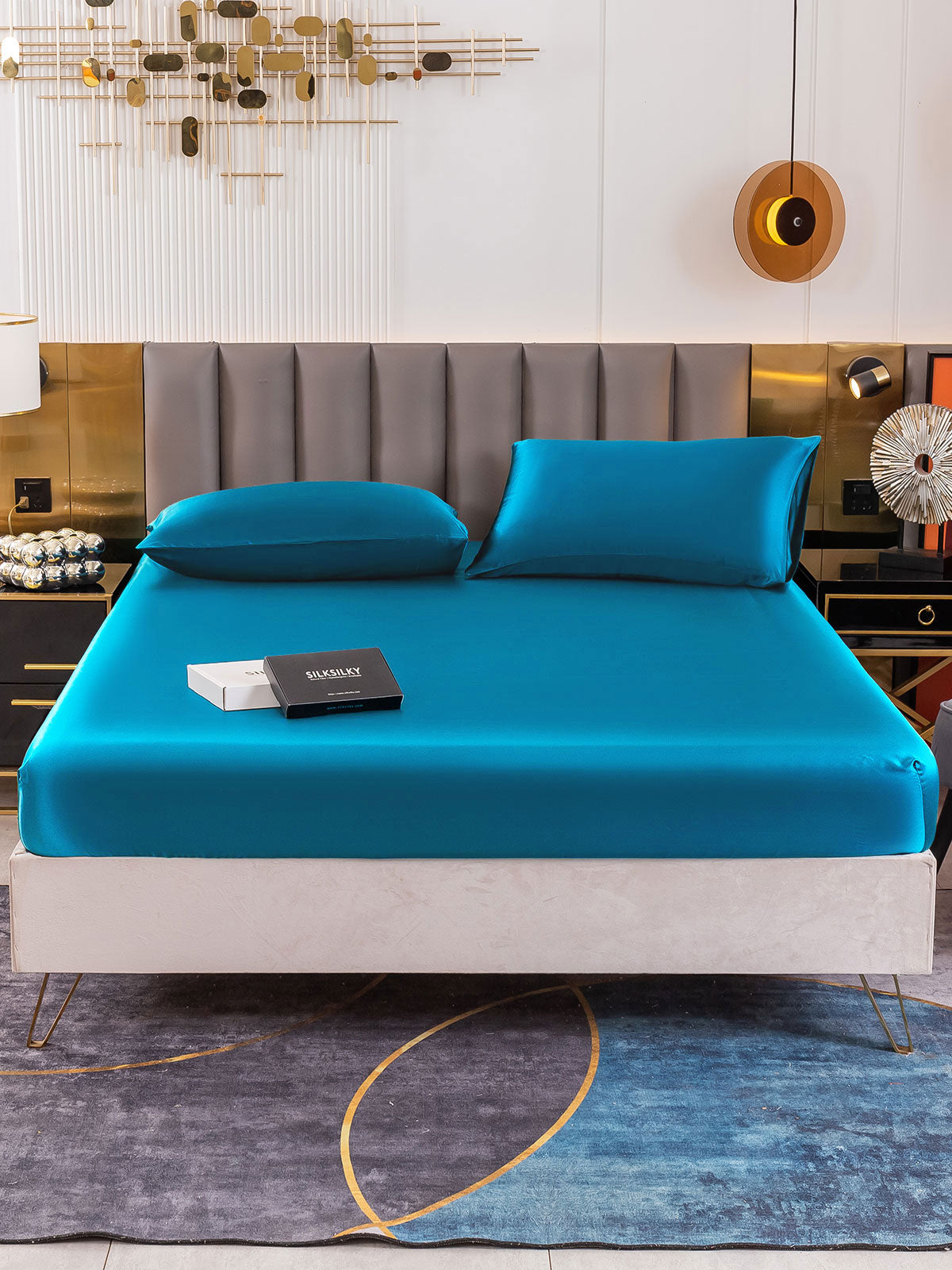 [Teal] SilkSilky-CA 19Momme Bedding Set 002