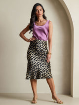 [Leopard] SilkSilky-CA 19Momme Pure Silk Skirt 007,