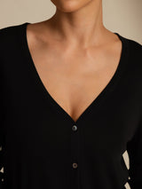 [Black] SilkSilky-CA Long Sleeve Women's Cardigan 005