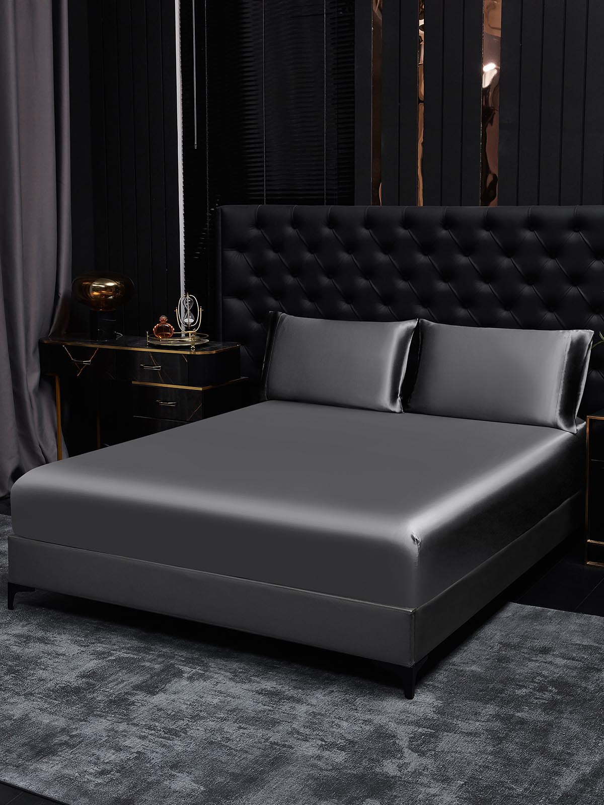[Dark Gray] SilkSilky-CA 19Momme Bedding Set 001