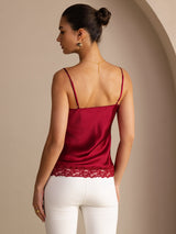 [Wine] SilkSilky-CA Spaghetti Strap V Neck Camisole 002