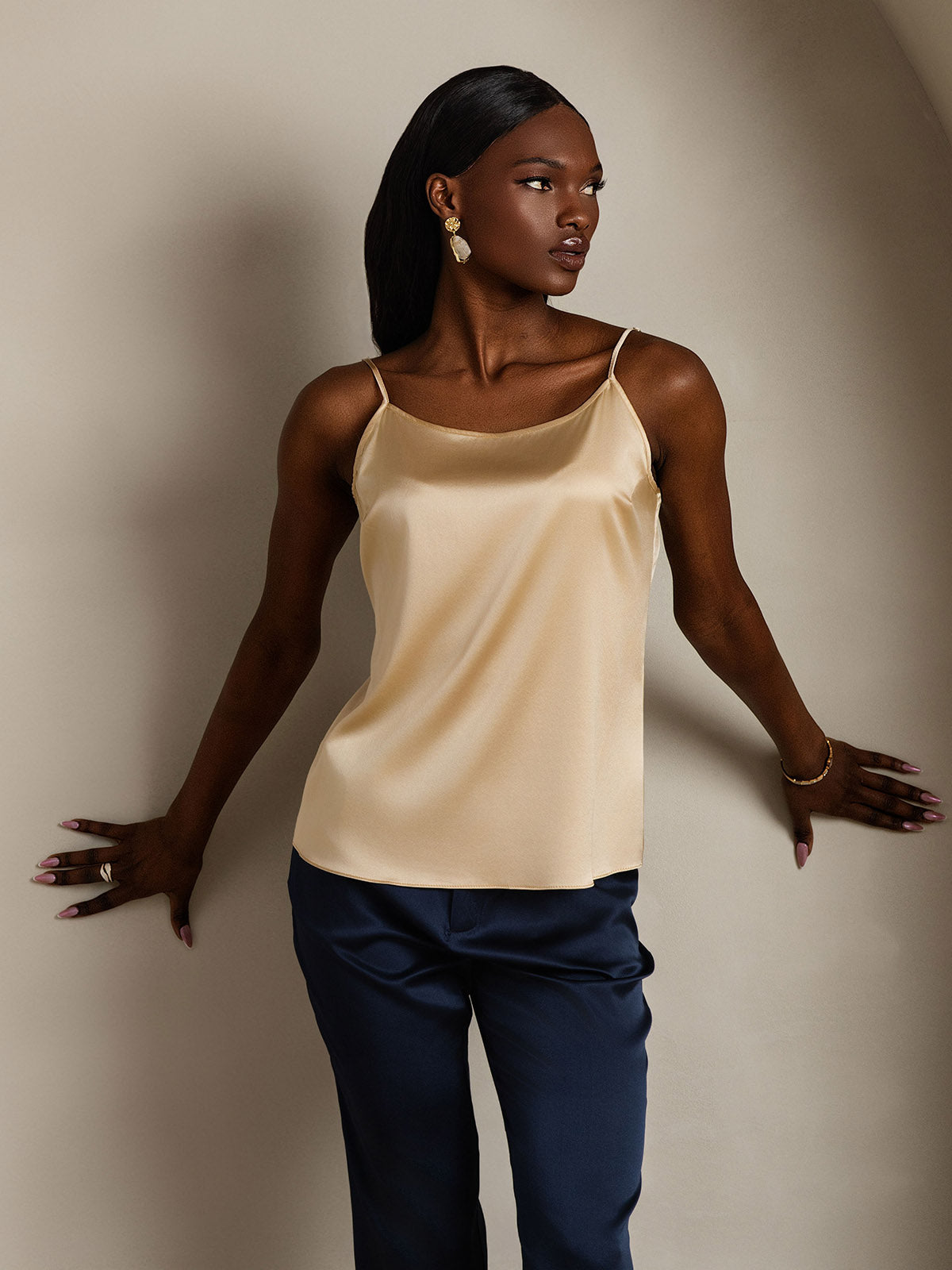 [Champagne] SilkSilky-CA 19Momme Silk Camisoles 005