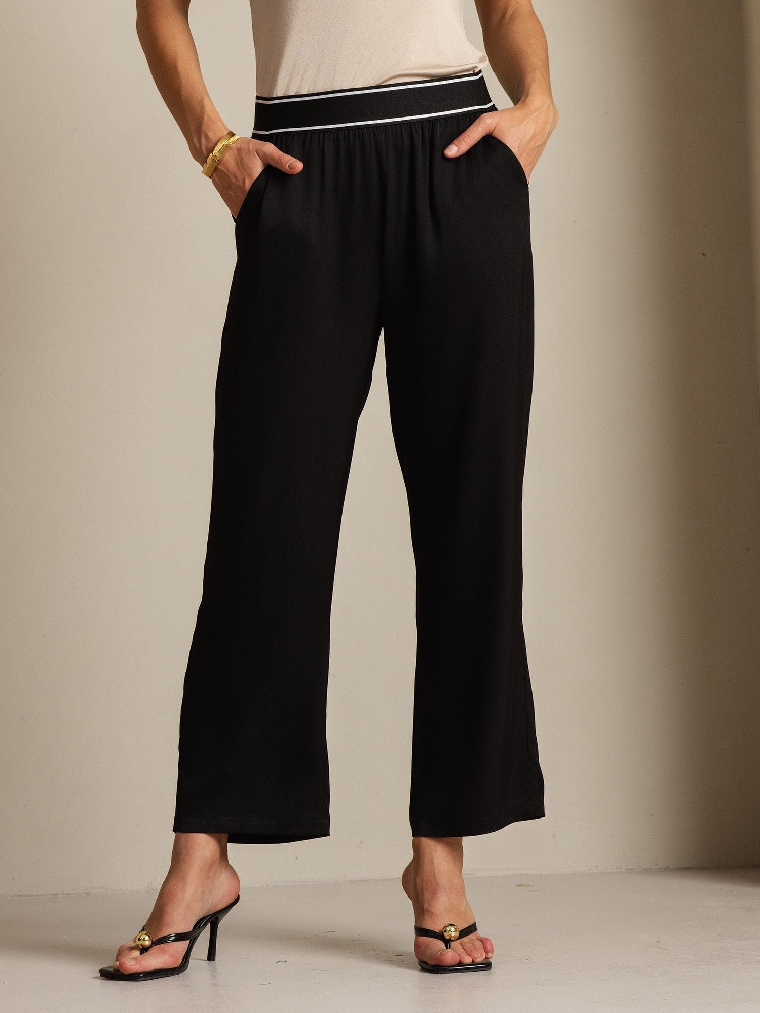 [Black] SilkSilky-CA 22Momme Silk Womens Pants 009