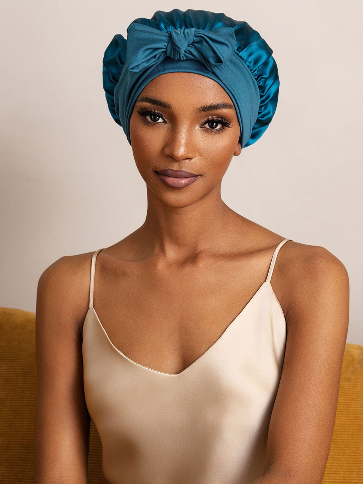 SilkSilky-CA Pure Silk Sleep Cap Teal 007