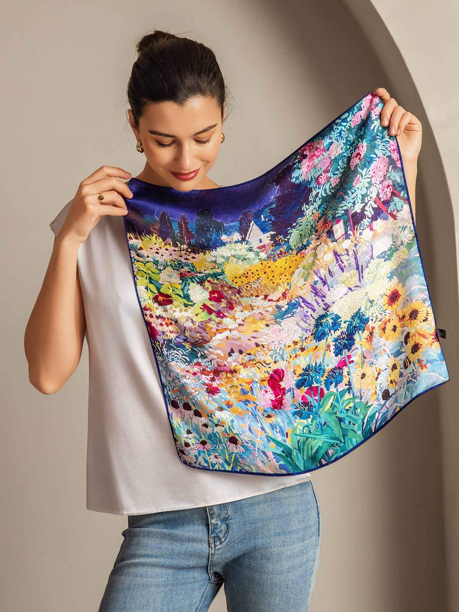 [Multi] SilkSilky-CA Pure Silk Scarf 003
