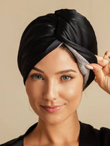 [Black] SilkSilky-CA Hair Towel Wrap 001