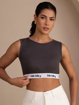 [Gray] SilkSilky-CA Sleeveless Crew Neck Camisole 004