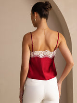 [Wine] SilkSilky-CA Spaghetti Strap V Neck Camisole 002