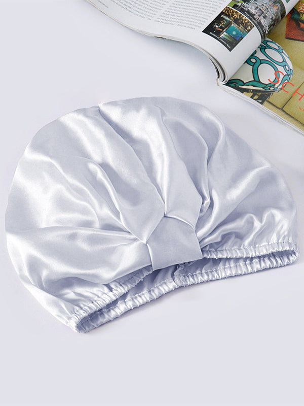 SilkSilky-CA Pure Silk Sleep Cap Silver 002