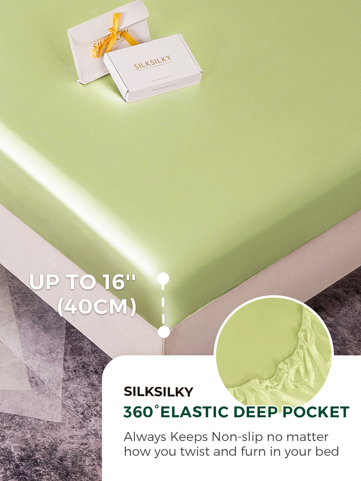 [Mint Green] SilkSilky-CA 19Momme Pure Silk Bedding Set 004