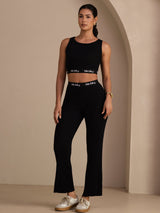 [Black] SilkSilky-CA Sleeveless Crew Neck Women's Outfit Sets 001