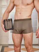 [Coffee] SilkSilky-CA 100% Silk Jersey Men's Underwear 001