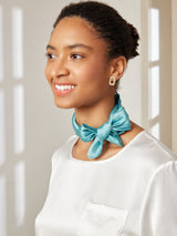 [Teal] SilkSilky-CA Scarf 003