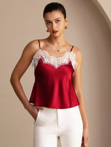 [Wine] SilkSilky-CA Spaghetti Strap V Neck Camisole 001