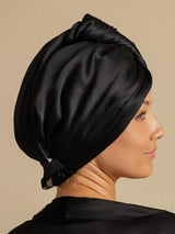 [Black] SilkSilky-CA Hair Towel Wrap 002