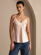 [Pink] SilkSilky-CA Spaghetti Strap V Neck Camisole 003