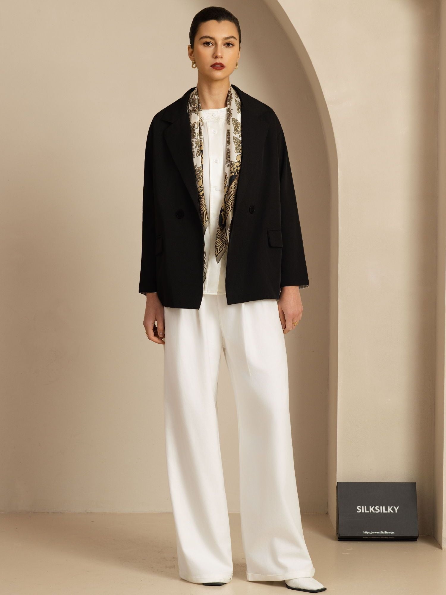 [P109] SilkSilky-CA Pure Silk Scarf 005