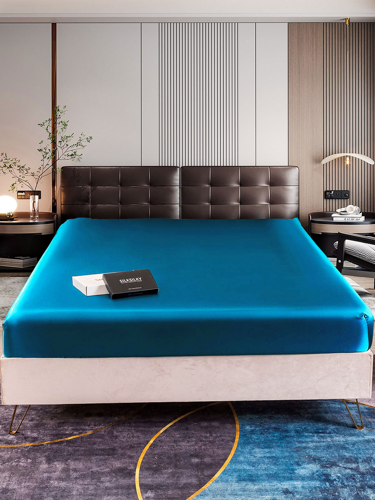 [Teal] SilkSilky-CA 22Momme Pure Silk Sheet 001
