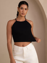 [Black] SilkSilky-CA Sleeveless Crew Neck Camisole 004