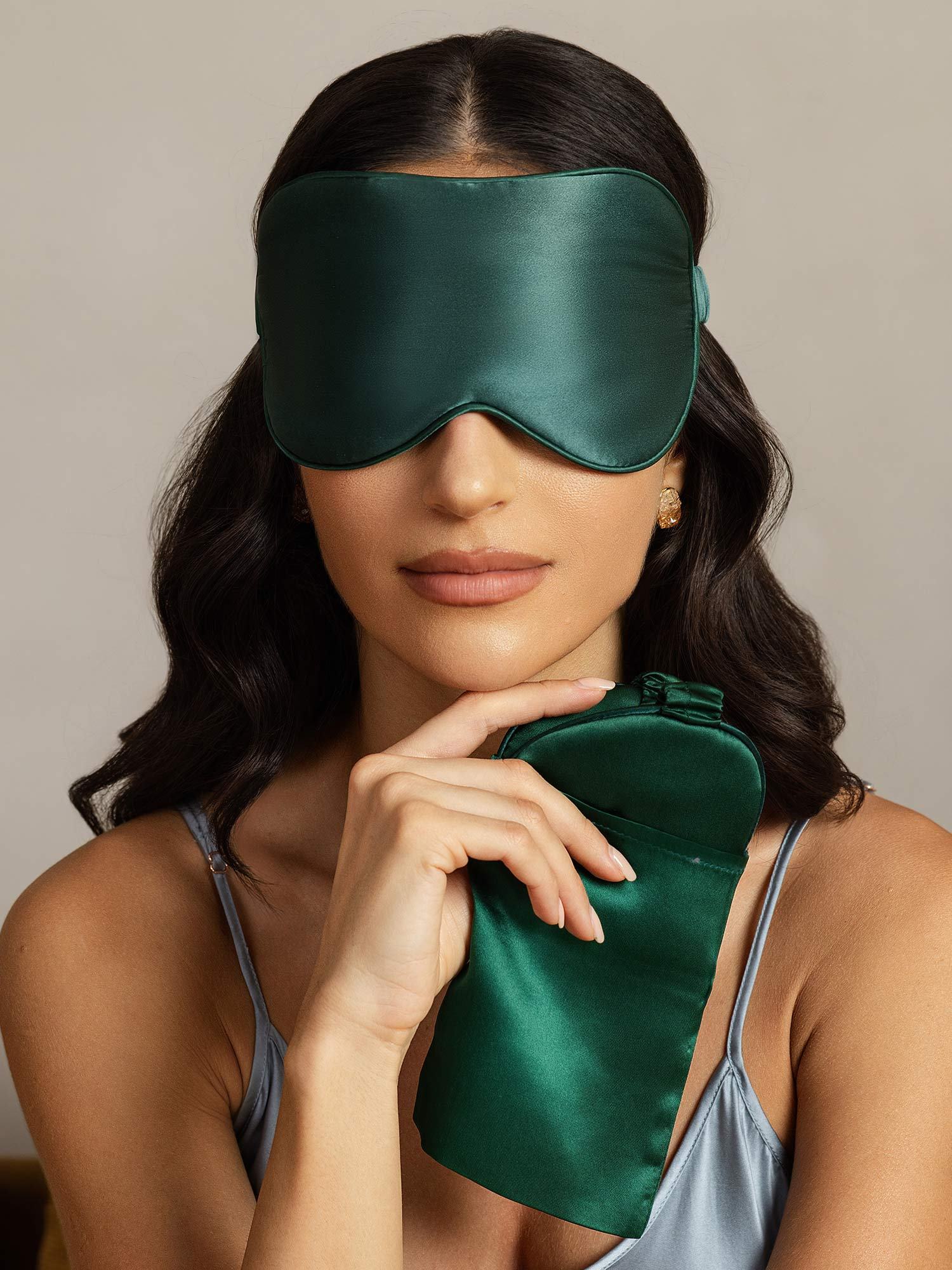 [DarkGreen] SilkSilky-CA Pure Silk Eye Mask 006