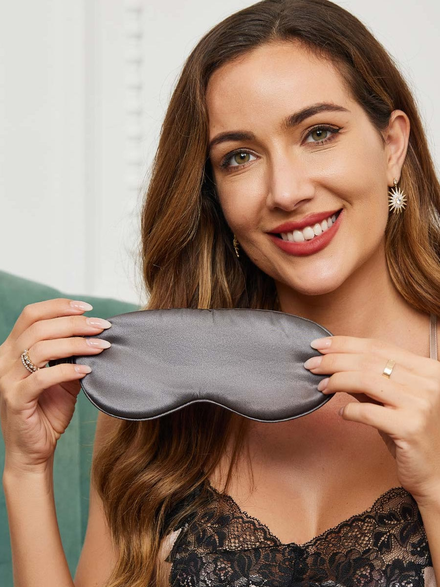 SilkSilky-CA 19Momme Pure Silk Eye Mask DarkGray 006