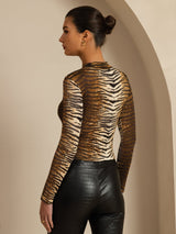 [Tiger] SilkSilky-CA Long Sleeve Women's T-Shirt 002
