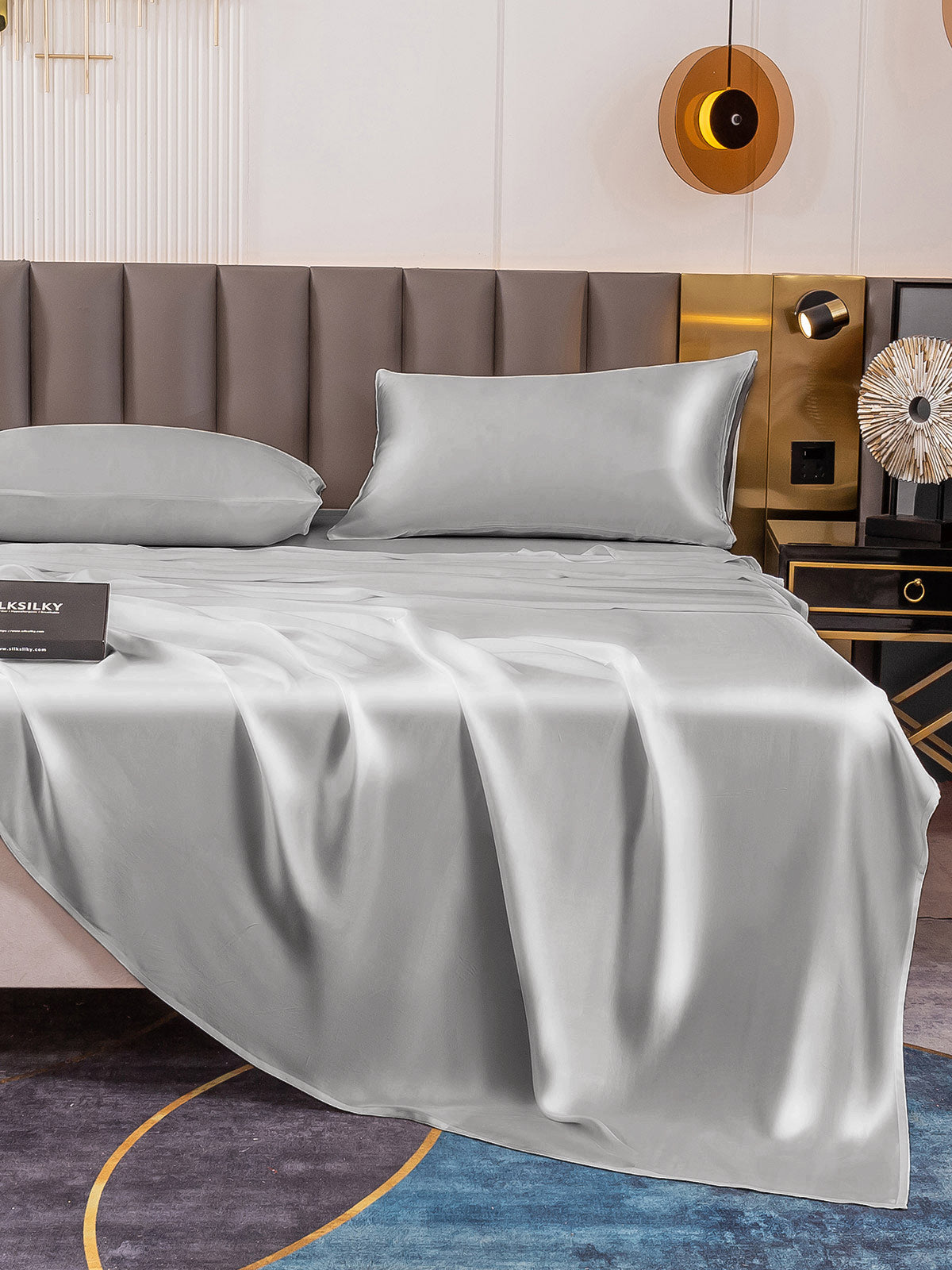 [Silver] SilkSilky-CA 19Momme Pure Silk Bedding Set 006