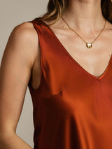 [Caramel] SilkSilky-CA Sleeveless V Neck Camisole 005