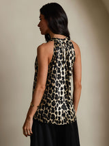 [Leopard] SilkSilky-CA 19Momme Silk Womens T-Shirt 002,