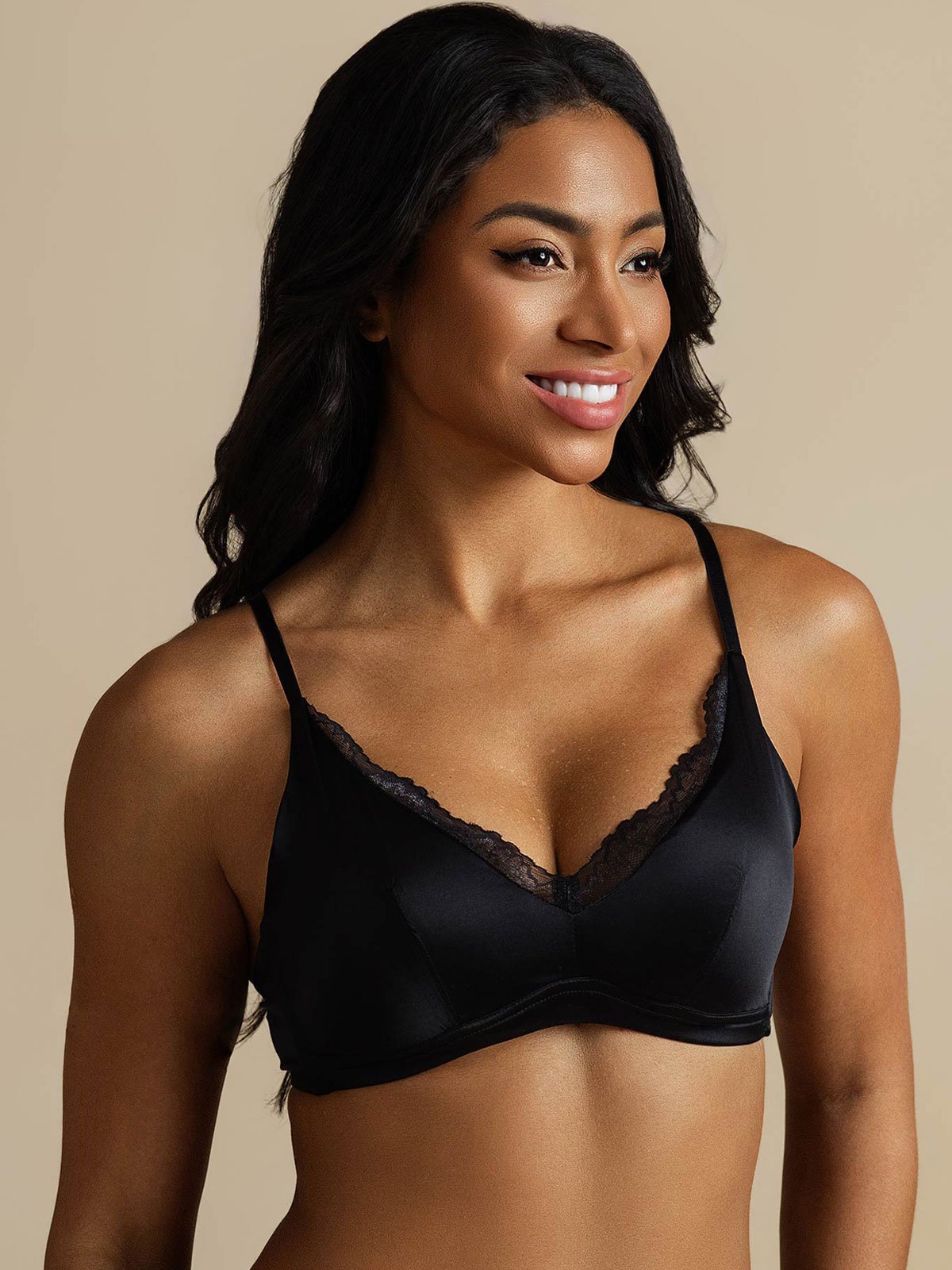 [Black] SilkSilky-CA Pure Silk Bra 001