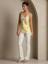 [Light Yellow] SilkSilky-CA Spaghetti Strap V Neck Camisole 008