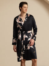 [Black] SilkSilky-CA 19Momme Mens Robe 001