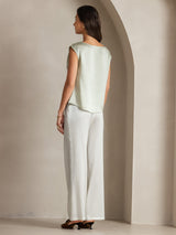 [Light Green] SilkSilky-CA Cap Sleeve Cowl Neck Women's T-Shirt 002