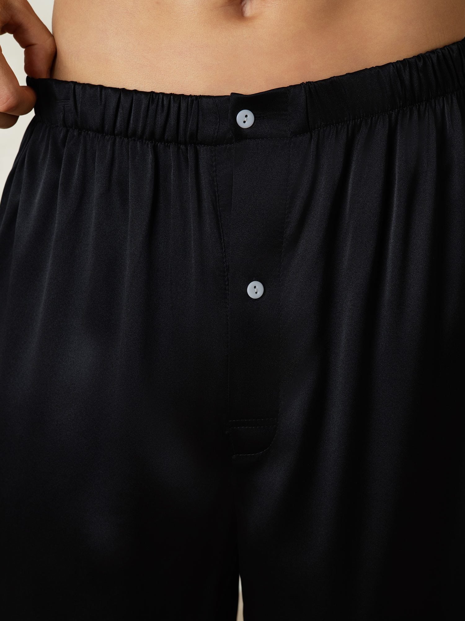 [Black] SilkSilky-CA Pure Silk Mens Sleep Bottoms 006