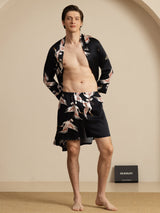 [Black] SilkSilky-CA 19Momme Long Sleeve Mens Pajamas 004