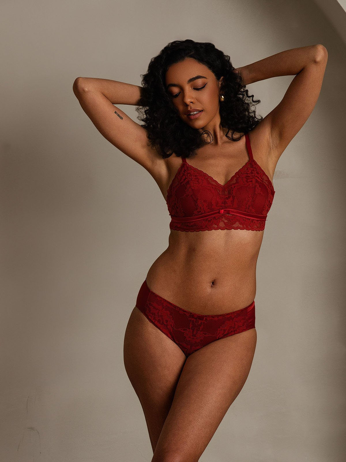 SilkSilky-CA Silk Bra&Panty Set DarkRed 004