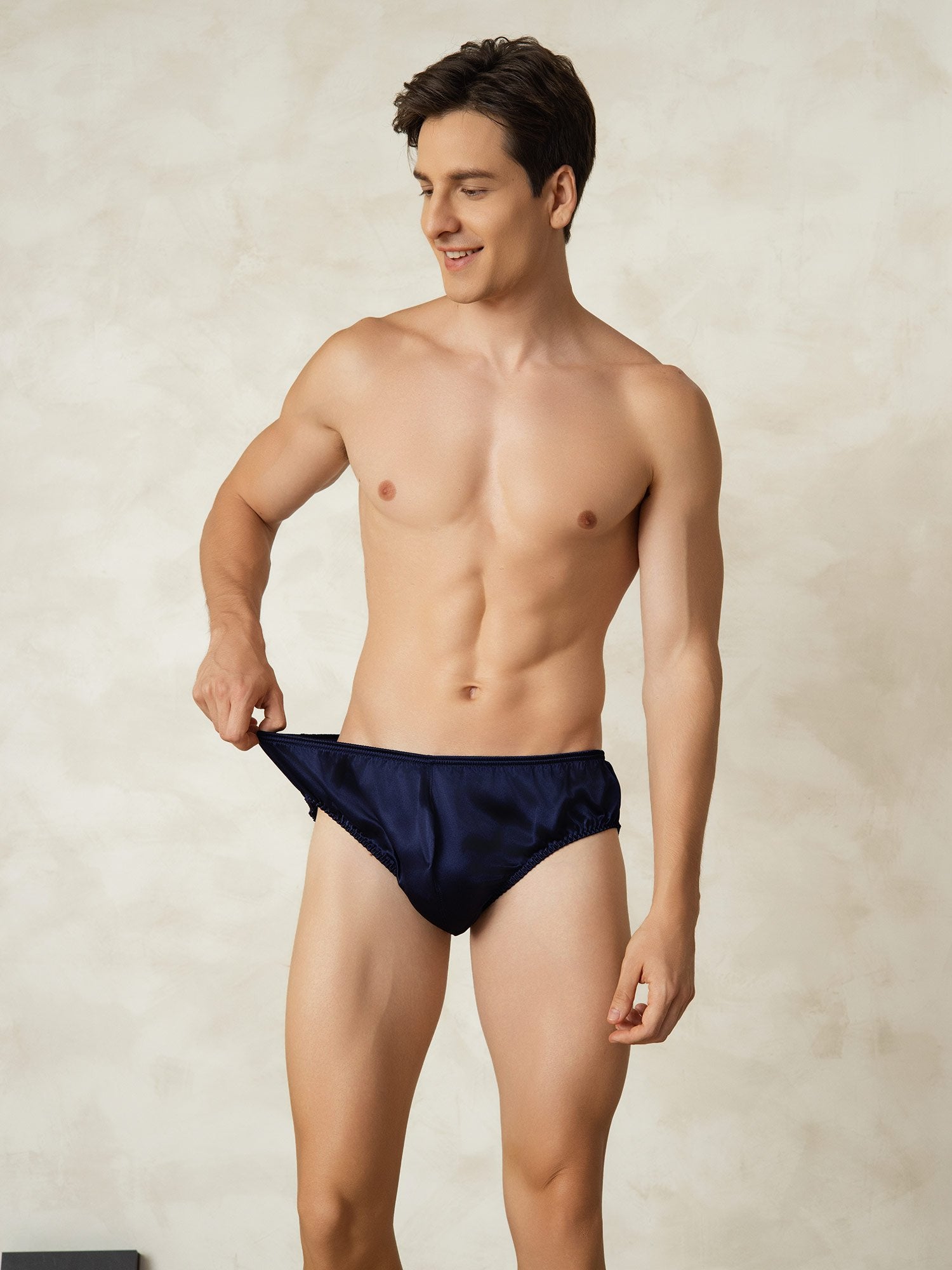 [DarkBlue] SilkSilky-CA Pure Silk Mens Underwear 005