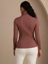 [Cameo Rose] SilkSilky-CA Long Sleeve Turtle Neck Women's T-Shirt 002