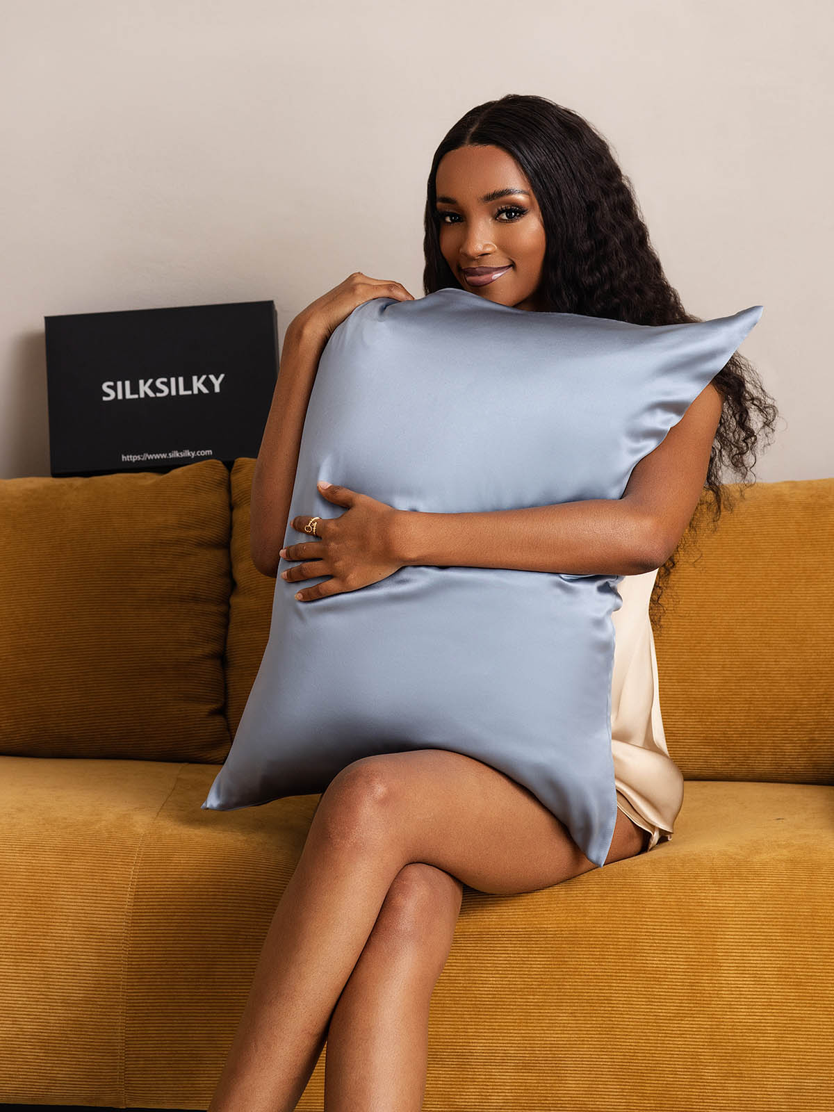 [Grayish Blue] SilkSilky-CA 22Momme Pure Silk Pillowcase 006